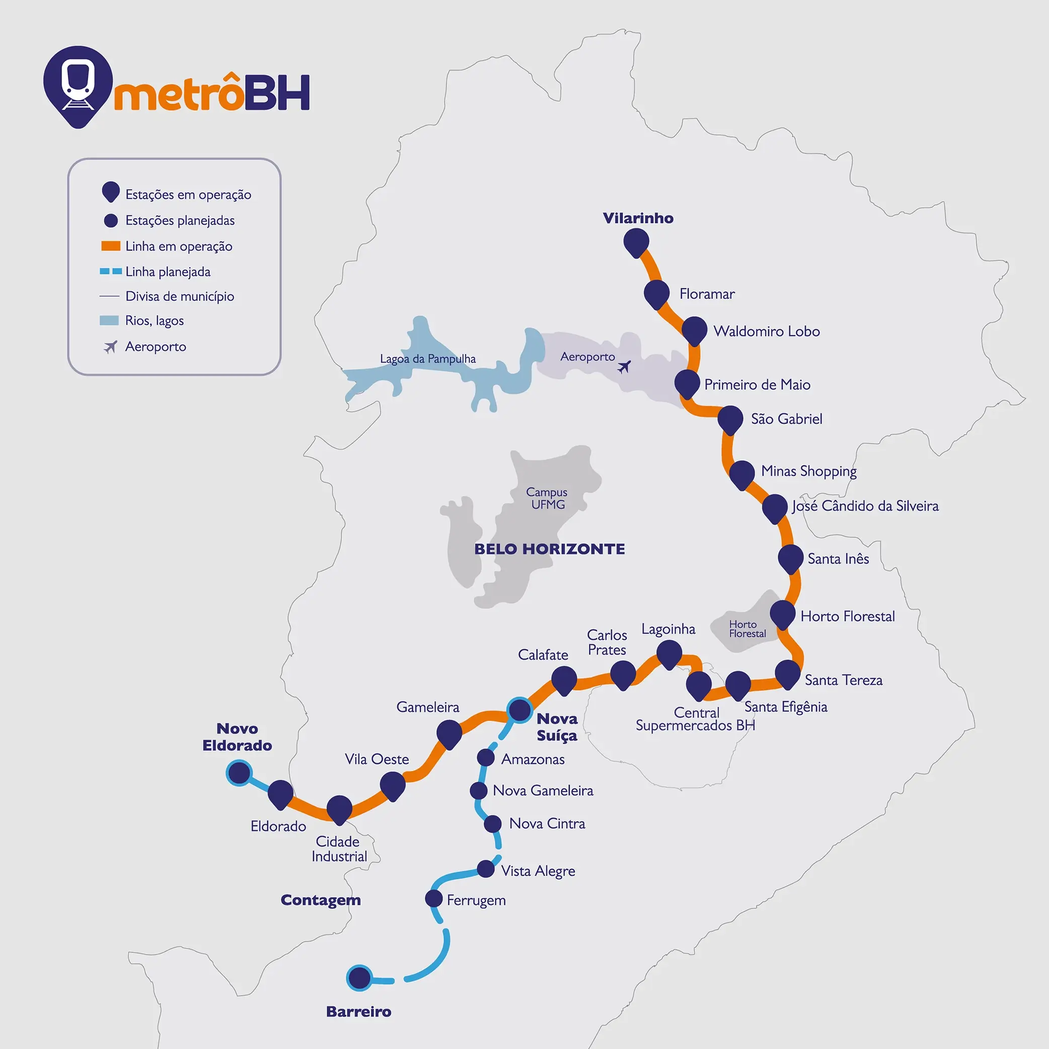 Mapa Metrô BH